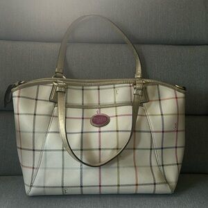 Coach - Peyton Tattersall Zip-Top Tote